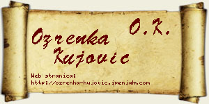 Ozrenka Kujović vizit kartica